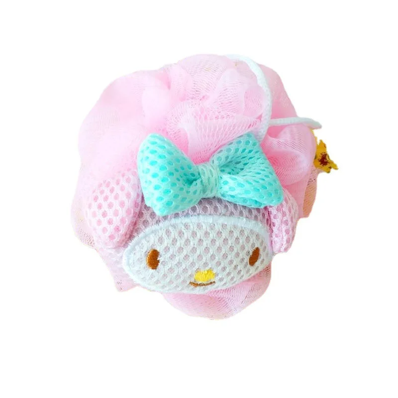 Sanrio Kawaii  Hello Kitty Bath Flower MY Melody Shower Ball Large Girl Bathing Cute Back Rubbing Cartoon Doll