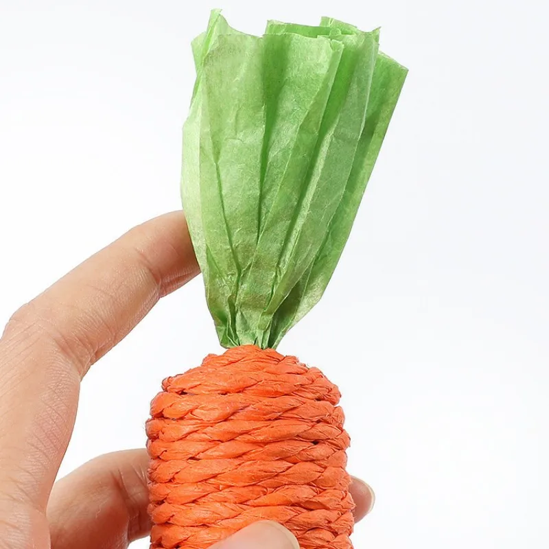 Dog Toys Cute Carrots Toys for Dogs Teeth Cleaning Self-hi Interactive Dog Toy Kitten Toy Grinding Sisal Cat Sticks Pet Supplies