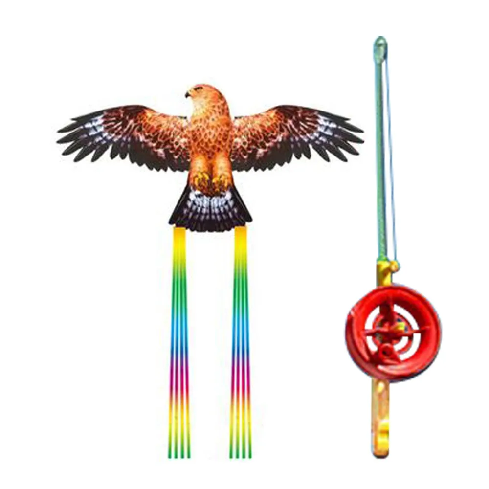 Cerf-volant d'aigle en plastique de 30 mètres, dessin animé dynamique, grands cerfs-volants d'aigle, jouet de bricolage, cadeau pour enfants, cerf-volant d'oiseau volant, Sports de plein air de jardin