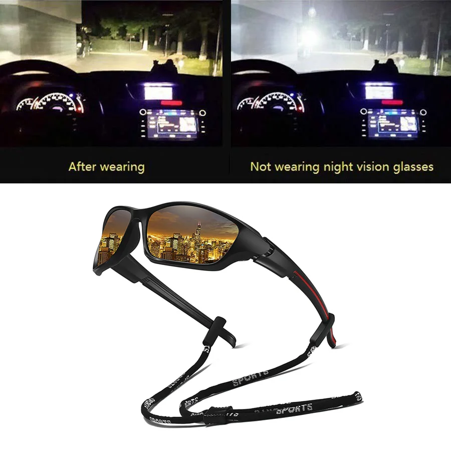 With Chain Fashion Men Women Running Mountaineering Fishing Sunglasses Driving Outdoor Sport Safety Protective Glasses image 6