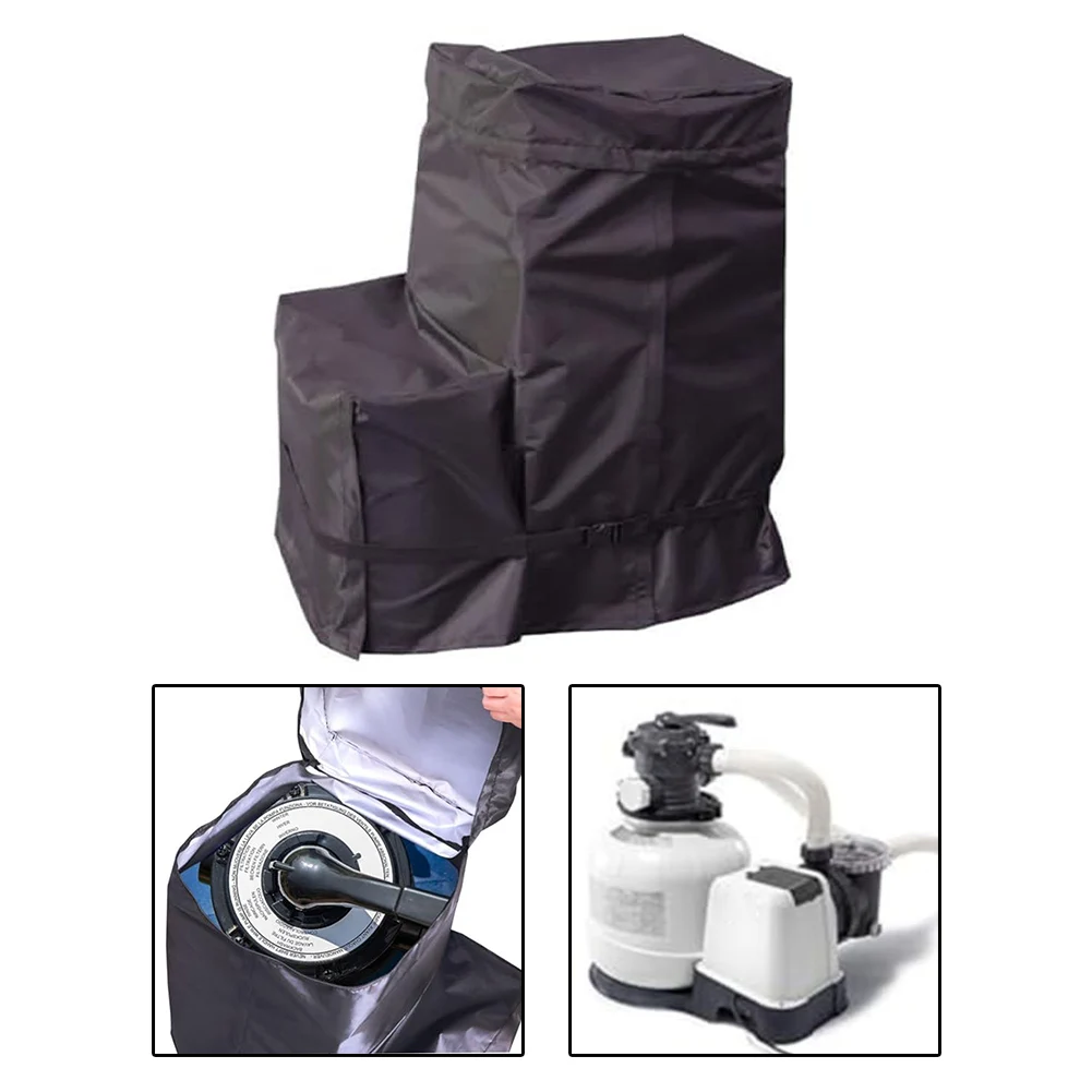 

Waterproof Outdoor Garden 420D Pool Pump Cover Anti-UV Pool Heat Pump Protective Cover For INTEXs 14-16 Inch Sand Filter