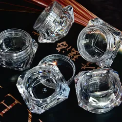 100pc transparente kleine nachfüllbare Flasche 3g kosmetische leere Glas Topf Lidschatten Lippen Make-up Gesicht Creme Probe Behälter Box