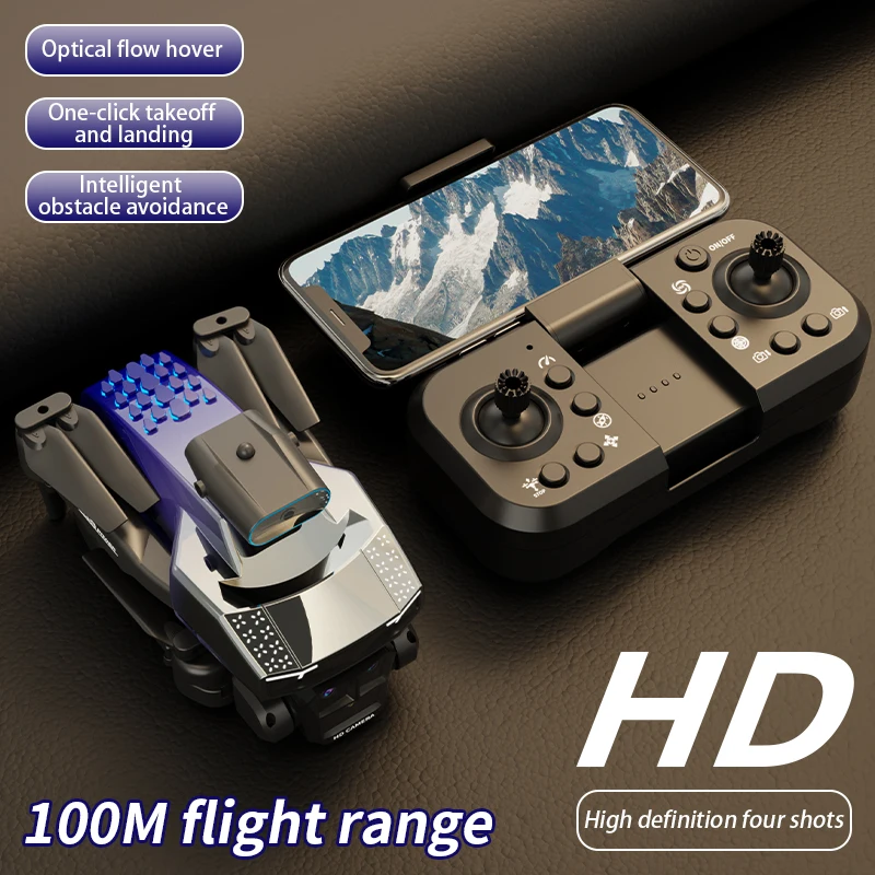 โดรนของเล่นบังคับวิทยุพับเก็บได้ H3 HD กล้องถ่ายภาพทางอากาศโดรนสี่ใบพัดควบคุมด้วยรีโมทลื่นไหลด้วยแสงของเล่นสำหรับเด็ก