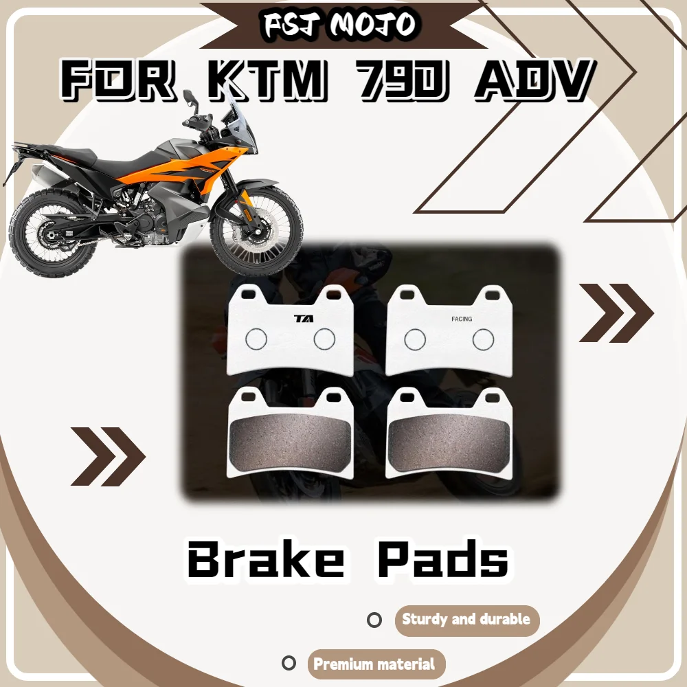 For KTM 790 ADV Carbon Copper Based Brake Pads 50% Copper Content Stable Friction Slotted Fast Heat Dissipation Disc Brake Pads