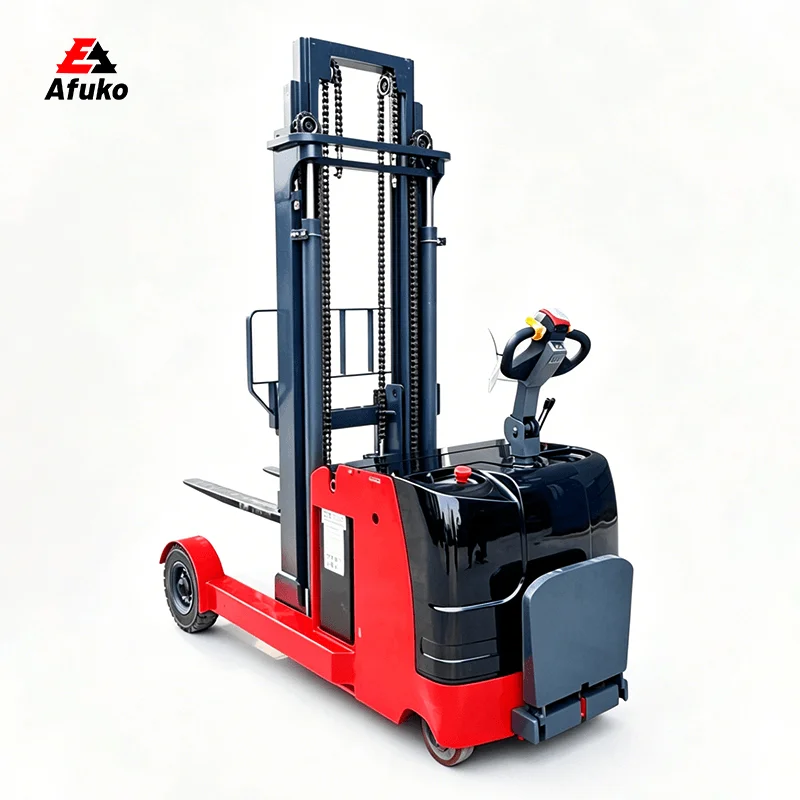 Customized electric reach stacker stand up pallet stacker reliable battery power goods stacking equipment warehouse operation