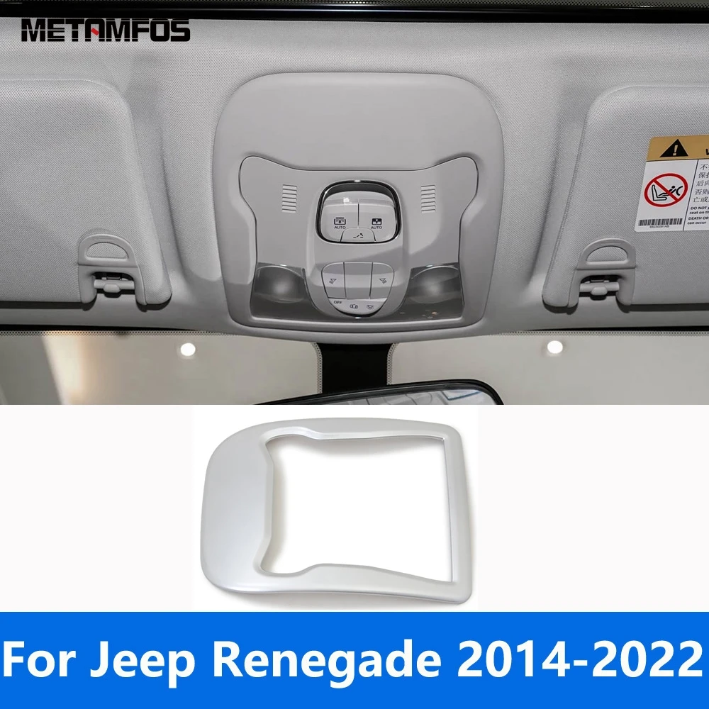 Front Reading Light Lamp Cover Trim Frame For Jeep Renegade 2014-2018 2019 2020 2021 2022 Matte Interior Accessories Car Styling