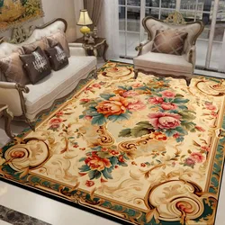 Retro tapis Living Room Carpet European Style Flower Decor rug Home Hall Sofa Area Rug Anti-slip Room Decoration Floor Mat ковер