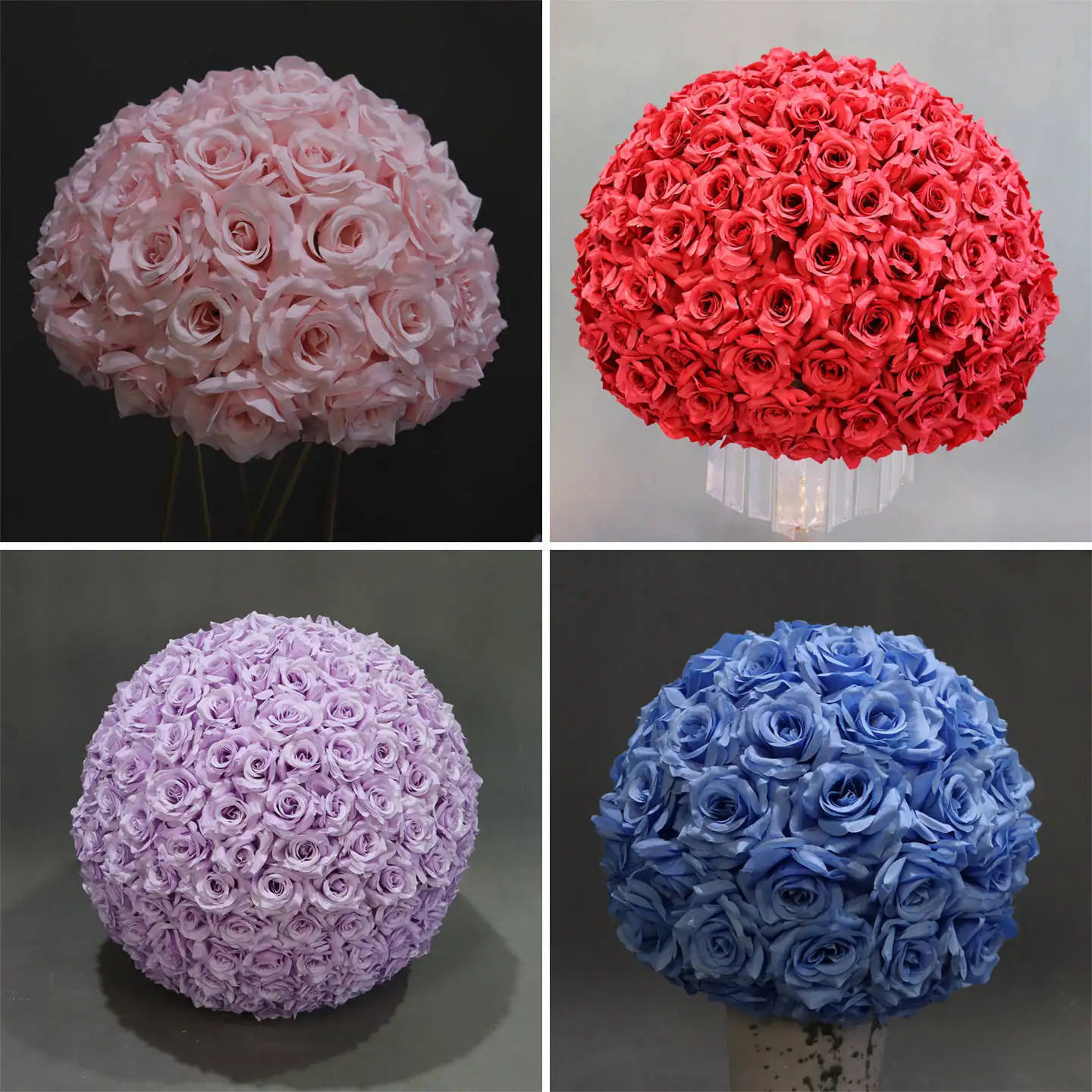 New wedding hall flower point engagement banquet hotel decoration free creative combination flower ball simulation rose wreath