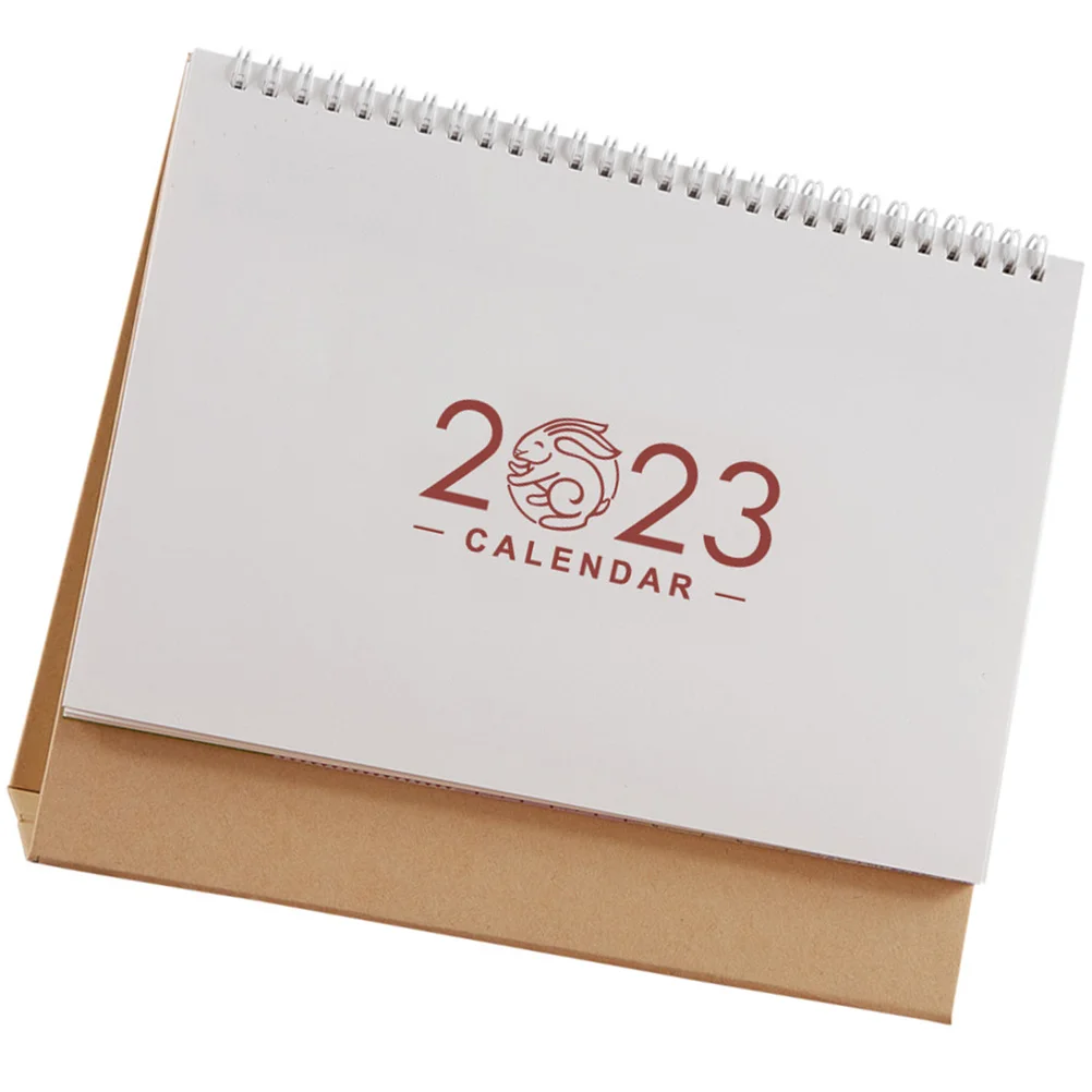 

2023 Desktop Monthly Fresh Desk Decor Household Standing Calendar Office Supply Portable Tabletop Calendar Coil Designed Thick