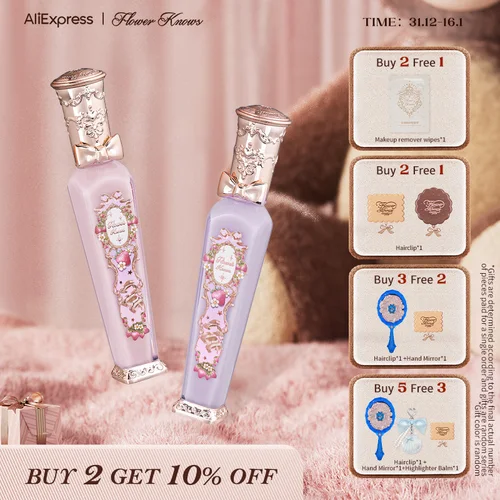 Brillo de labios Glowy serie Rococó de fresa Flower Knows