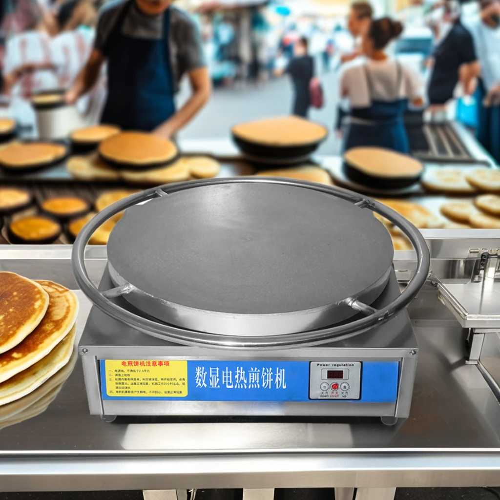 Electric Heating Rotation Pancake Pan 40/45cm Crepe Pancake Maker Machine Discount Price Street Food Snack Machine