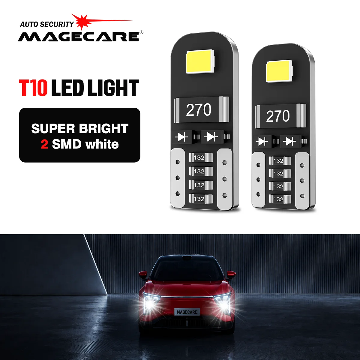 Car LED Bulb T10 W5W 194 168 LED Signal Light Canbus 12V 6000K Auto Claerance Wedge Side Reverse Lamps 2835 2SMD White No Error