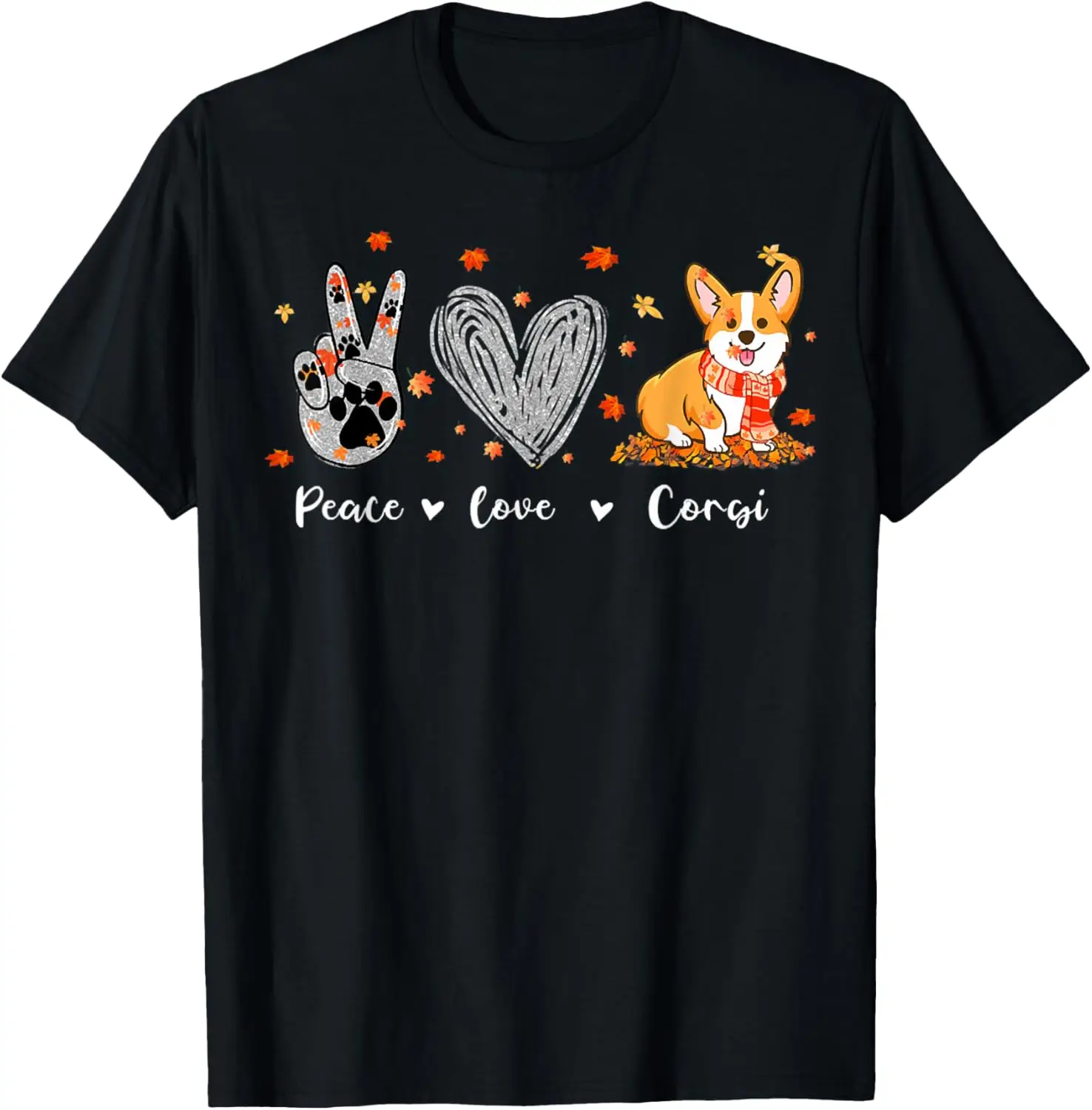 

Peace Love Corgi Funny Corgi Dog Lover Pumpkin Fall Season