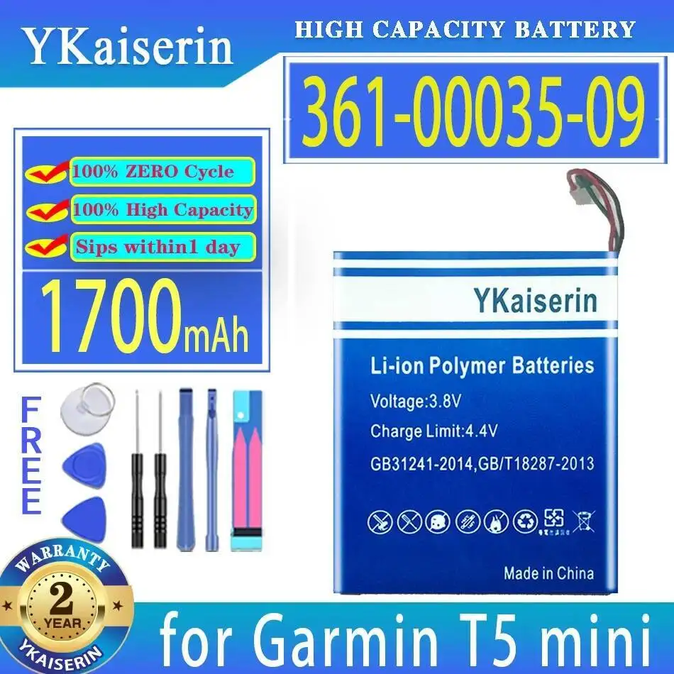 

Надежная сменная батарея 361-00035-09 1700 мАч для устройства Garmin T5 Mini TT 15 Gps