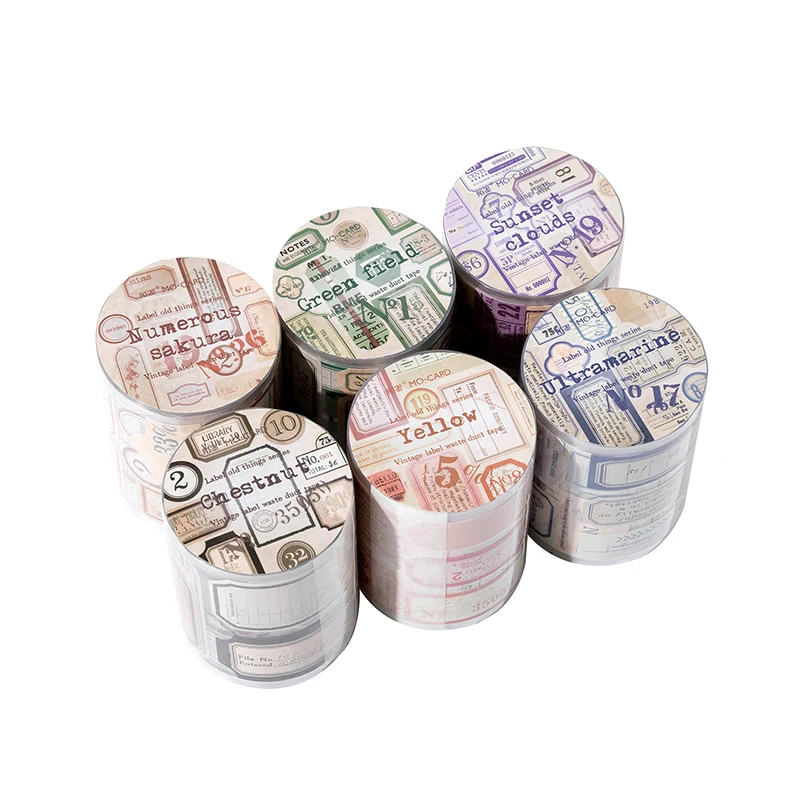 55mmx2m Labels Old Series seal Washi tape Decorative Retro Masking tape Diy Diary Stationery Scrapbooking Material Stickers
