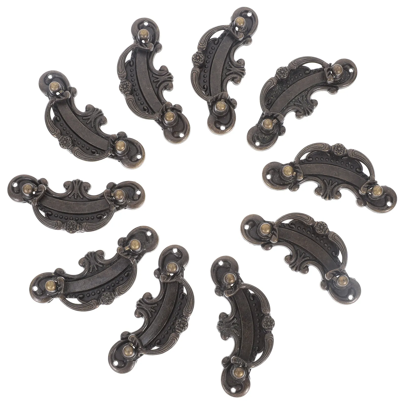 

10 шт. винтажных металлических ручек для шкафов, прочные декоративные ручки из цинкового сплава для ящиков, гардеробов, комодов, дверных ручек