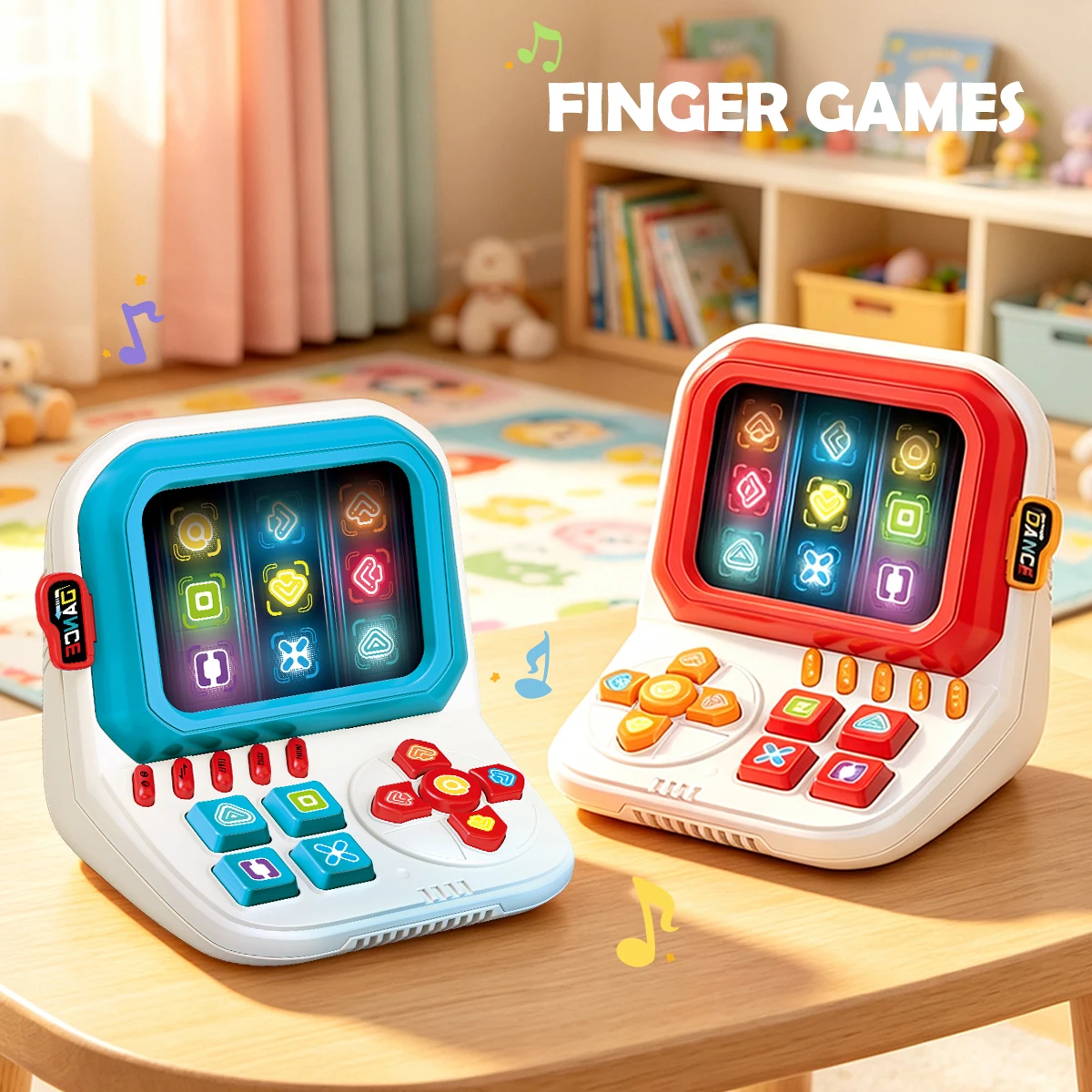 Electric Music Finger Dance Machine Toys With LED Lights 3 Modes Level Games Mini Arcade Toy Gifts For Kids