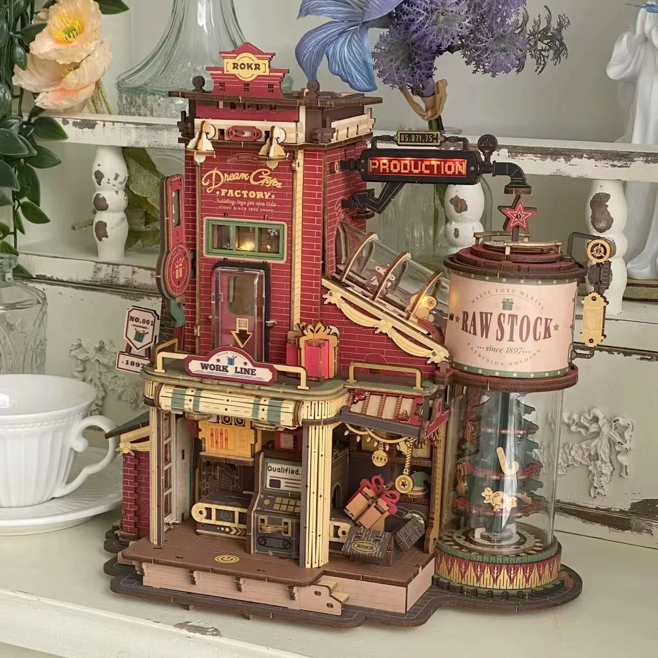 Boîte à musique Puzzle 3D en bois, usine de cadeaux de rêve, modèle de noël, Kit de bricolage pour enfants et adultes, meilleur cadeau de décoration pour filles