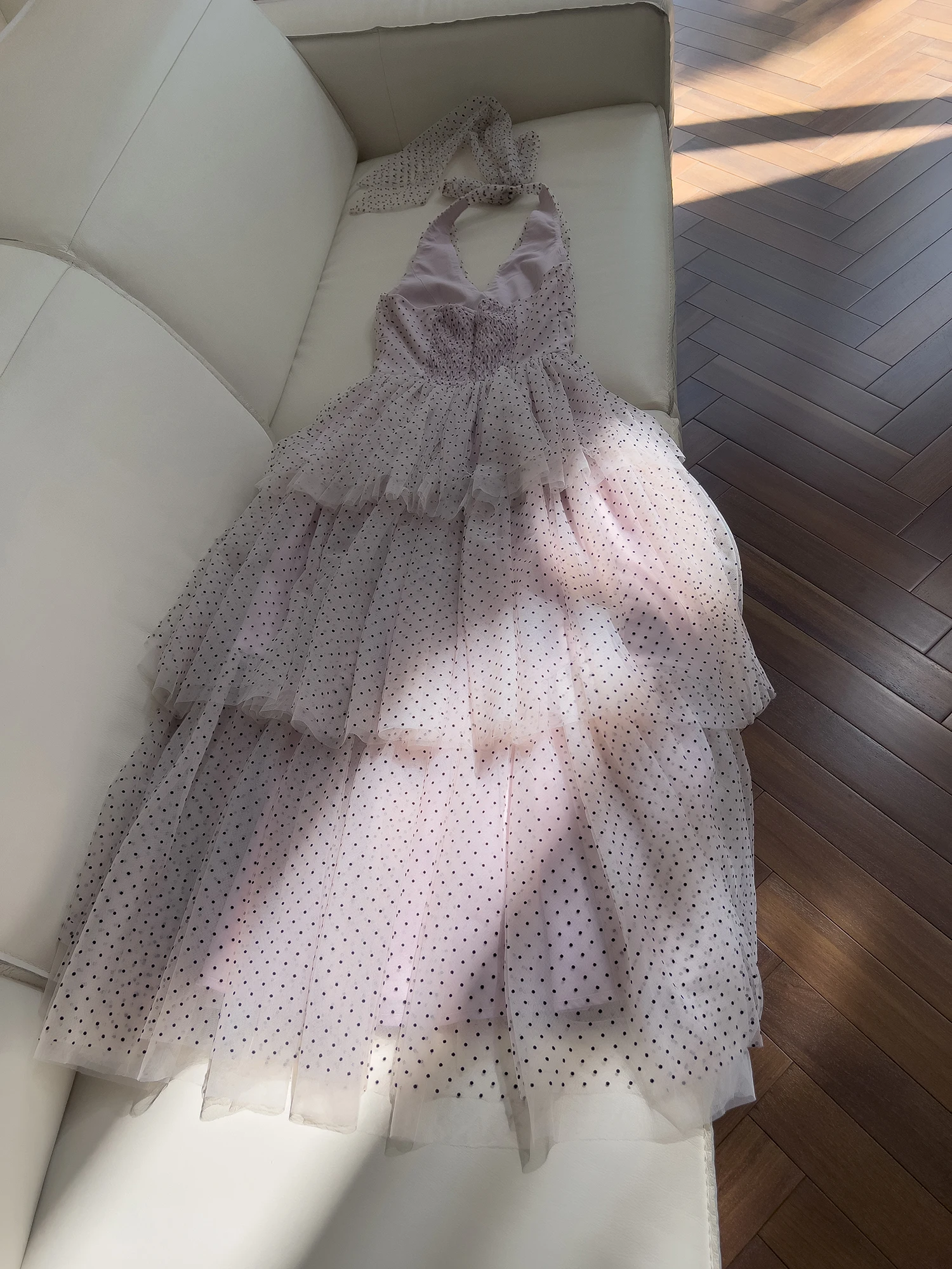 تنورة Dense Dot Emed شيفون لحفلات الزفاف Dr P باللون الأرجواني معلقة بحاشية منتفخة تنورة طويلة للسهرة...