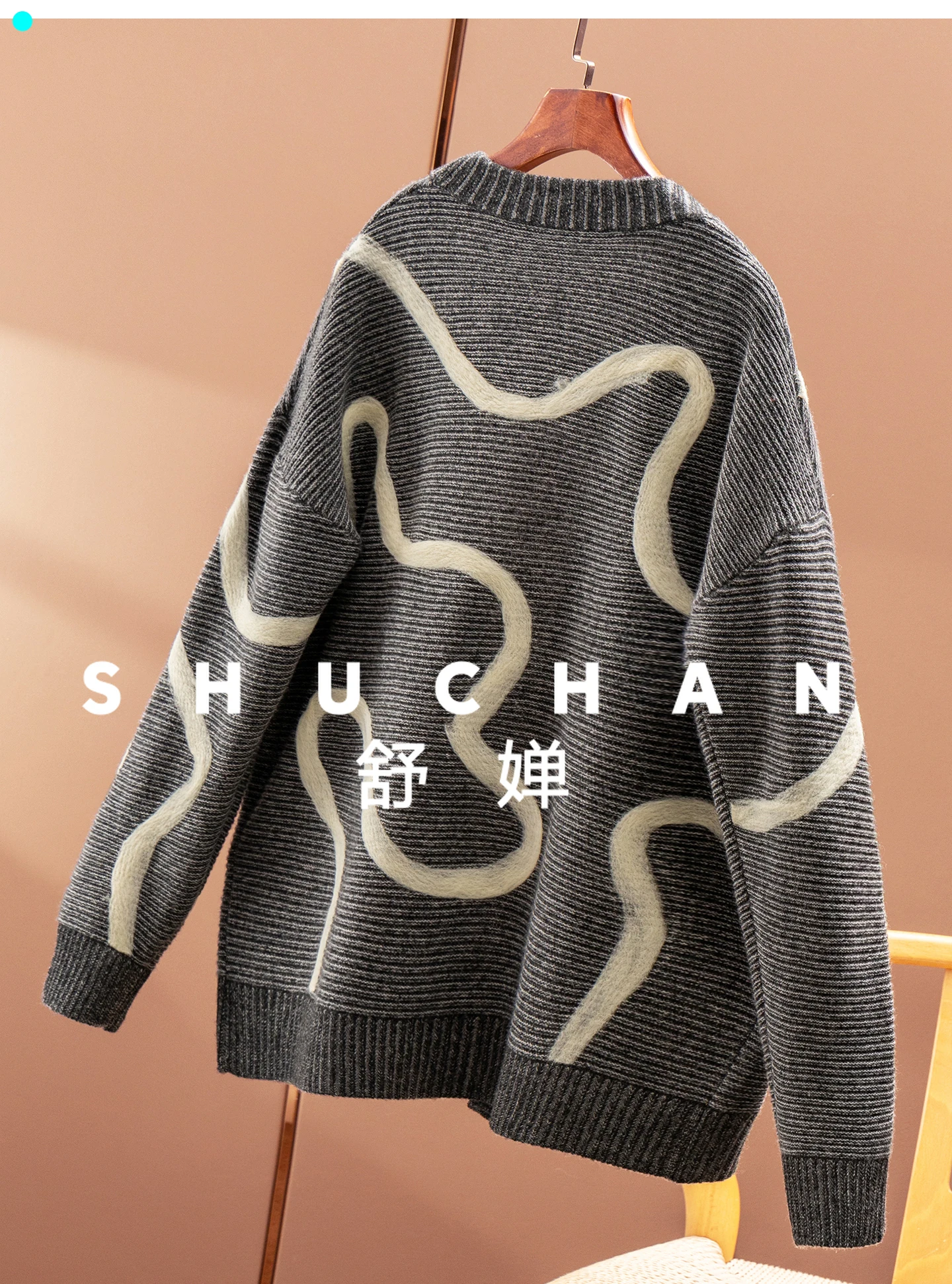 510g 100 ウールナチュラルカーブジャカードバックルフリーセーターカーディガン女性用 6Y80 女性用セーターカーディガンフェミニノ