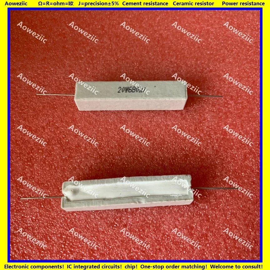 

10Pcs RX27 Horizontal cement resistor 20W 680 ohm 20W 680R 680RJ 20W680RJ Ceramic Resistance precision 5% Power resistance
