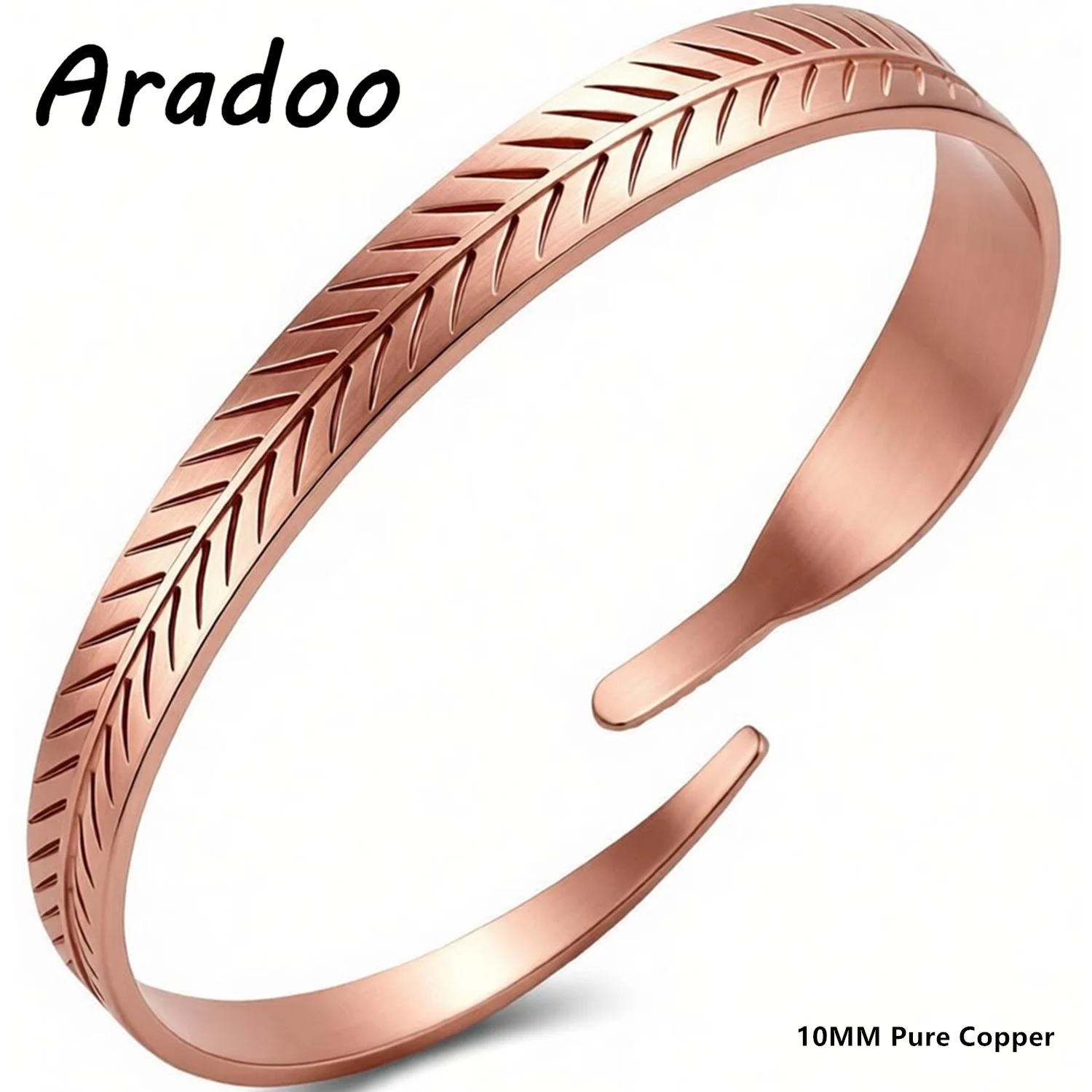 ARADOO Armbänder aus reinem Kupfer für Damen, lila Blatt-Armreif, Schmuck, Geschenke