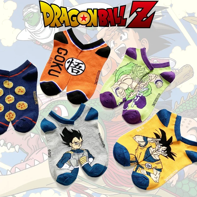 Dragon Ball Z Boat Sock Anime Tube Socks Goku Vegeta Fashion Cartoon Sock for Male Female Outfit Accessories Birthday Party Gift