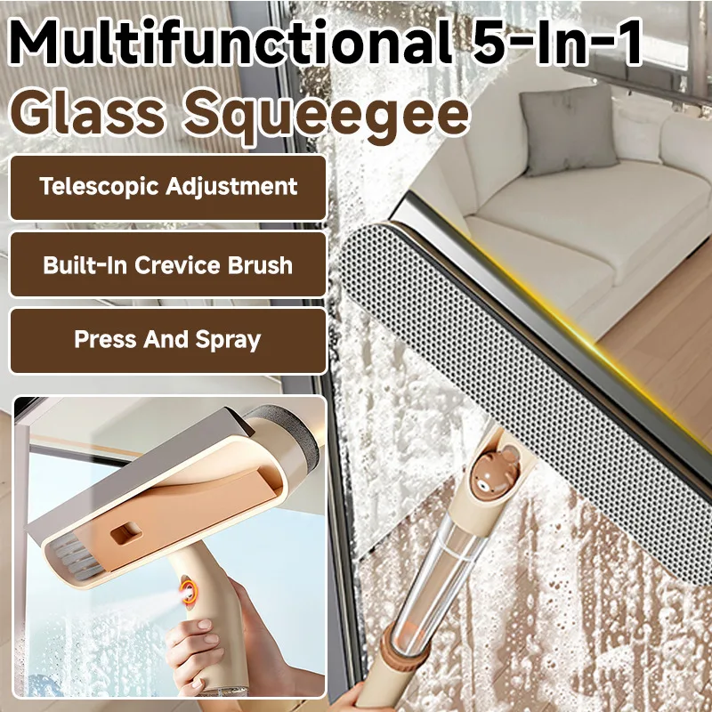 Huishoudelijke glasschraperreiniger dubbelzijdig veeg vijfinone reiniging speciale multifunctionele ruitenwisser