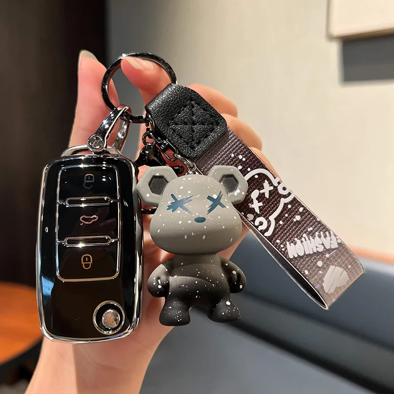 Car Key Flip Cover Shell Suitable for Volkswagen New Bora Sagitar Polo Key Protection Shell Cover Car Key Modified Accessories