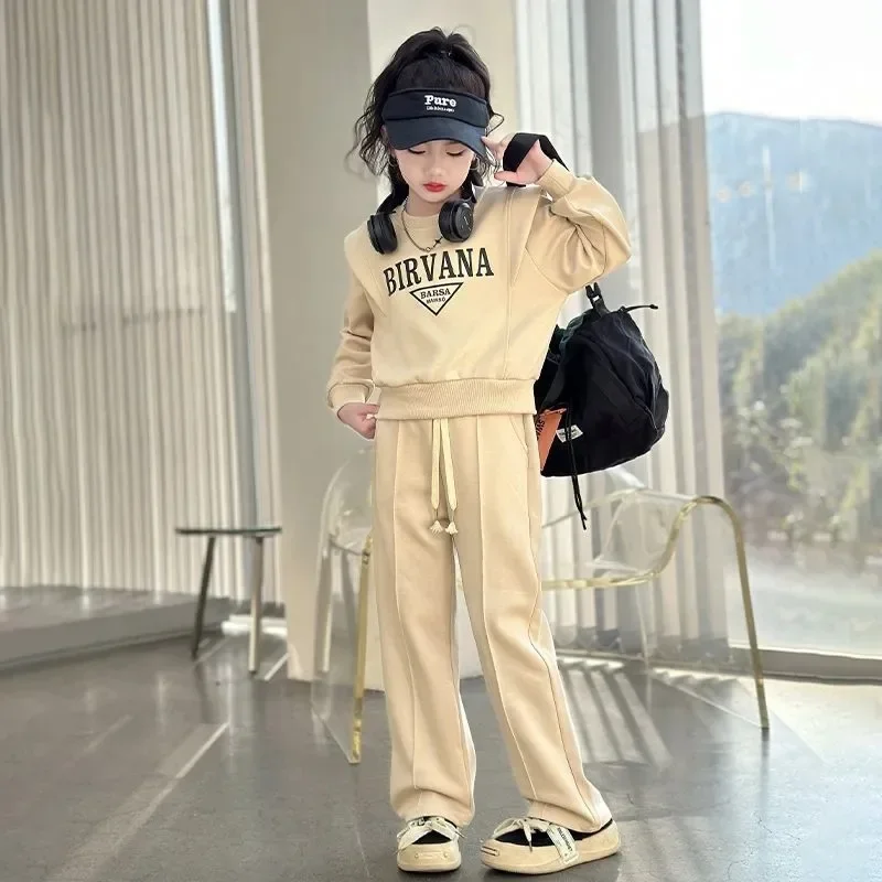 ربيع الخريف نمط جديد الفتيات بدلة رياضية غير رسمية 2 قطعة مجموعة ملابس الأطفال العصرية مناسبة للطقس