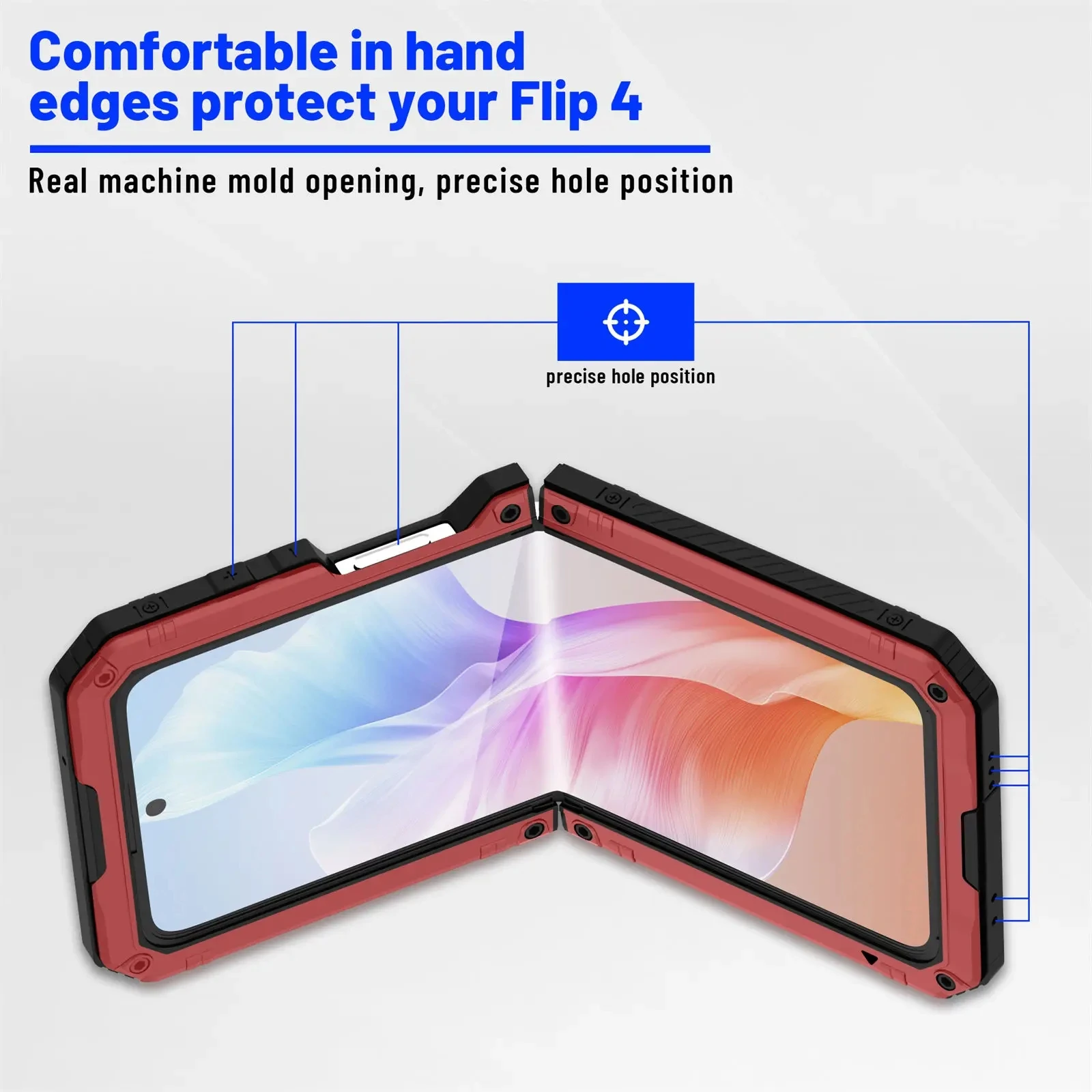 High quality metal case for Samsung Z-Flip4 folding phone case Drop resistant phone case Z-Flip5 silicone stand case