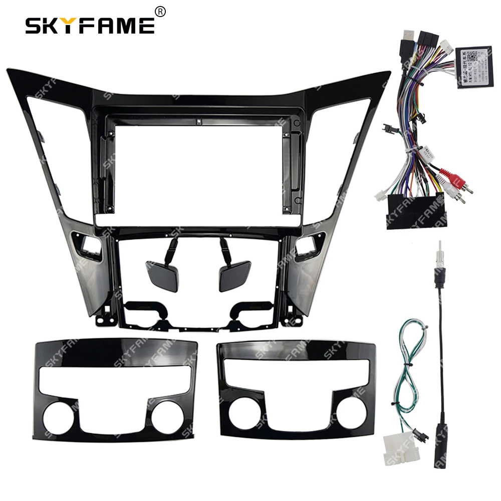 SKYFAME Car Frame Fasica Adapter Canbus Box Decoder Android Radio Dash Fitting Panel Kit For Hyundai Sonata 8 8TH