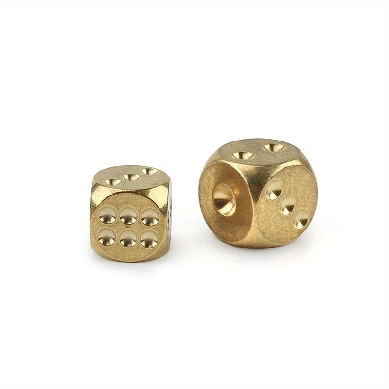 2pcs/lot Copper Dice Brass Dice Sieve Creative Mahjong Dice Bar Tool Outdoor Small Toy 13mm/15mm