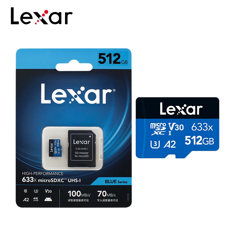 Lexar 633X carte mémoire microSDHC 32GB carte Micro SD microSDXC 64GB 128GB 256GB 512GB vitesse de lecture jusqu'à 100 mo/s A1 U3 V30 cartes TF