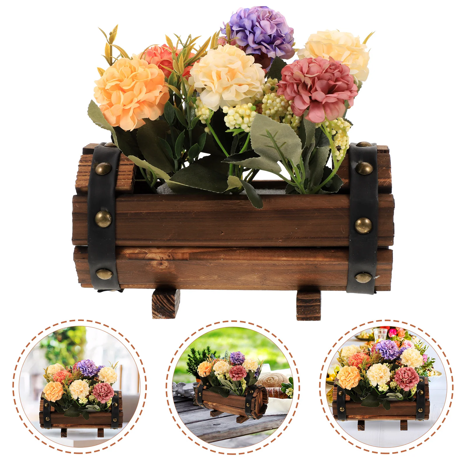 

Fake Potted Plant Artificial Flowers for Outdoors Wedding Decor Preservative Wood