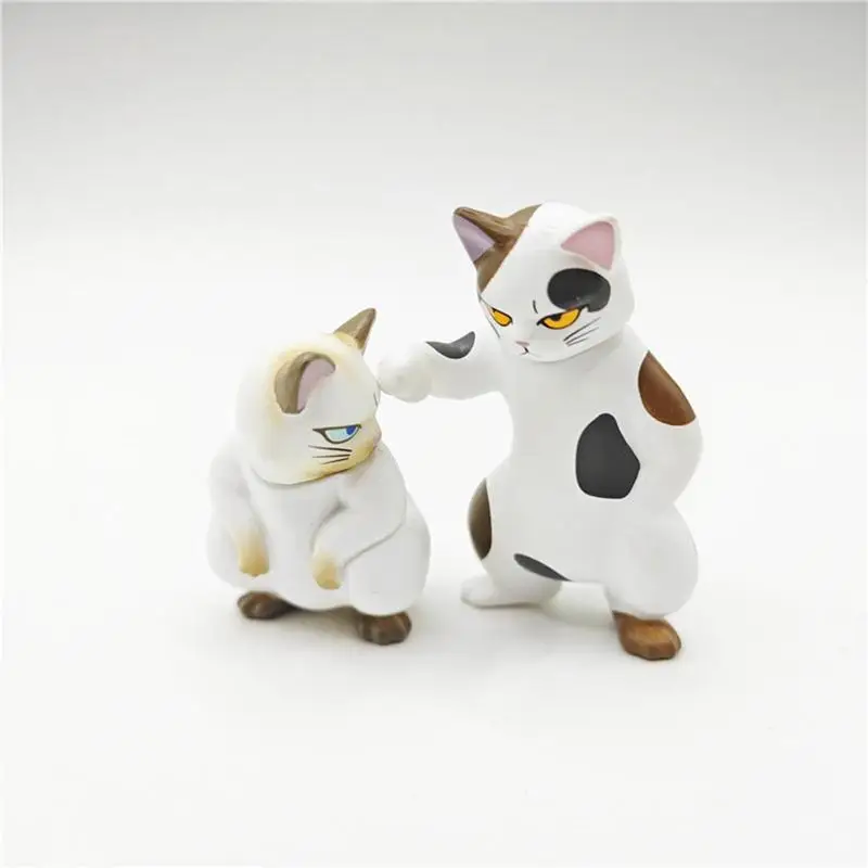 Small Cat Statue 6pcs Naughty Cat Figures fierce-looking cat model ornaments novel gifts for cat lovers Desktop Display home car