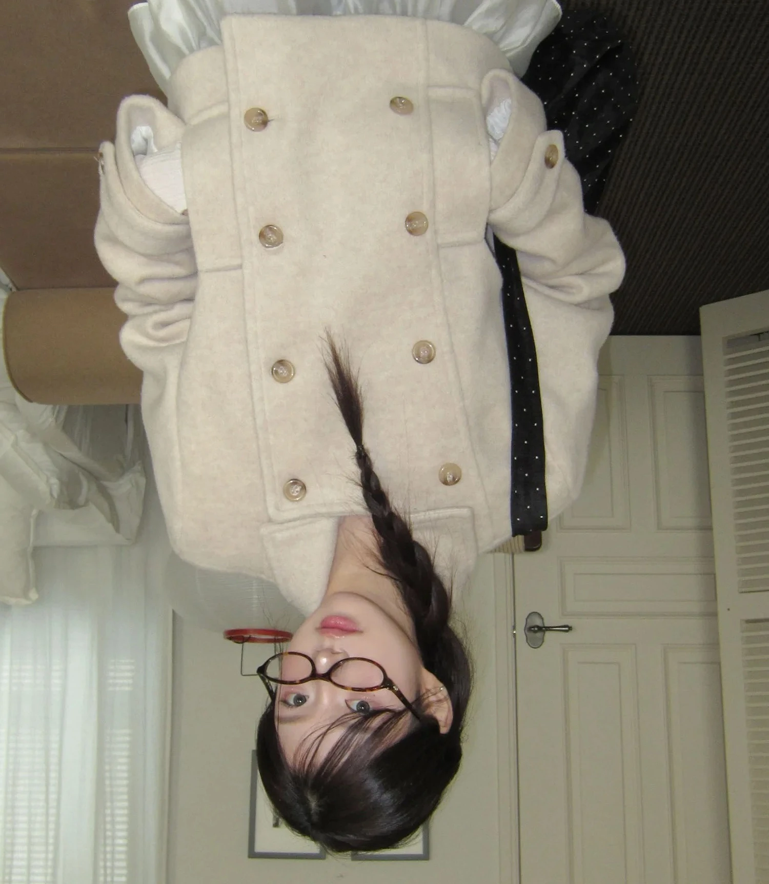 

Retro Korean style woolen coat for women, double-breasted, versatile autumn and winter new coat, personalized casual street wear