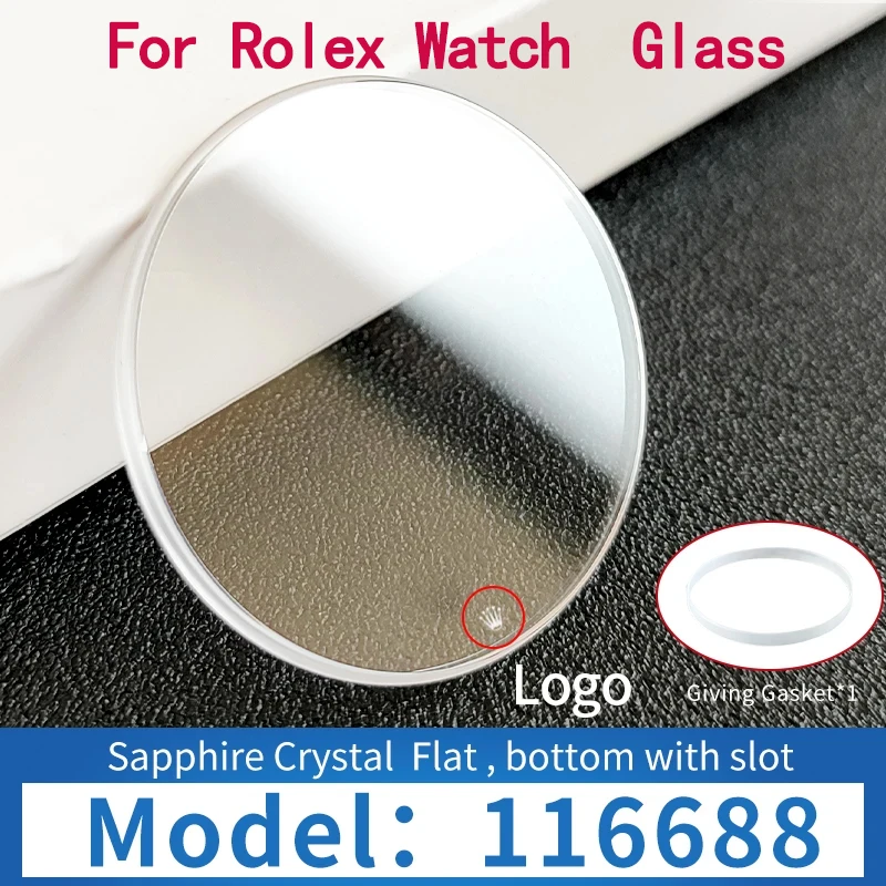 For Rolex Sapphire Crystal Glass Watch YACHT MASTER With Slot With Logo Laser Marker Anti-scratch 116680 116688 116681 116681