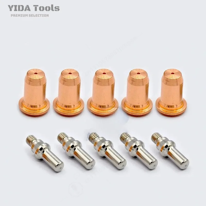 PT65 Cutting Nozzle Plasma Cutter Gun Accessories Consumables PT60 Electrode Nozzle Non Contact Guide Wheel 12PCS