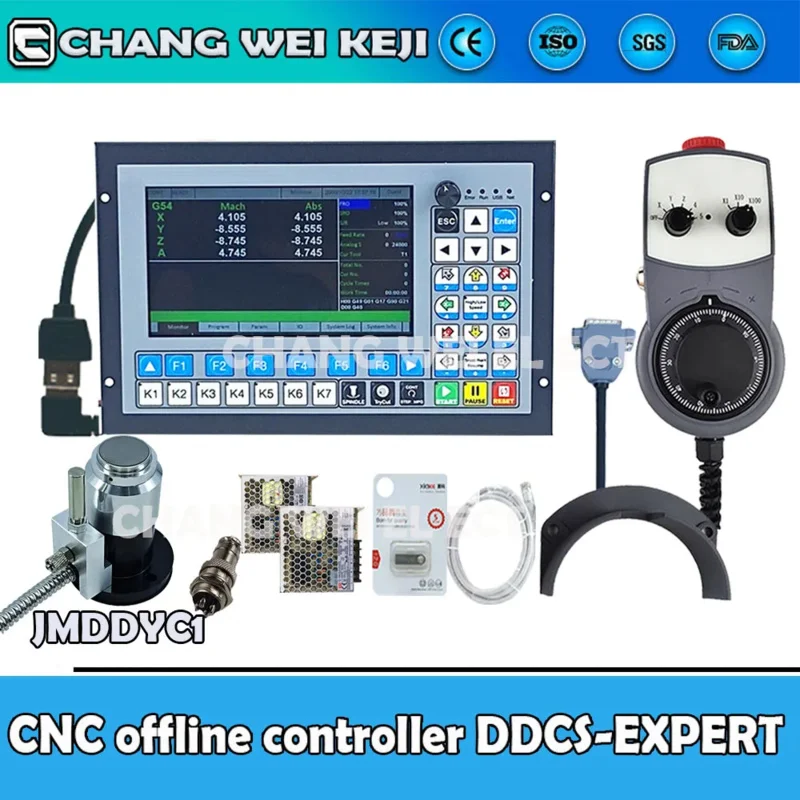 Pengendali Offline DDCS-EXPERT3/4/5 CNC pengeboran dan penggilingan Kode G 5-sumbu berhenti darurat MPG 75W24V-DC PROBE Sensor