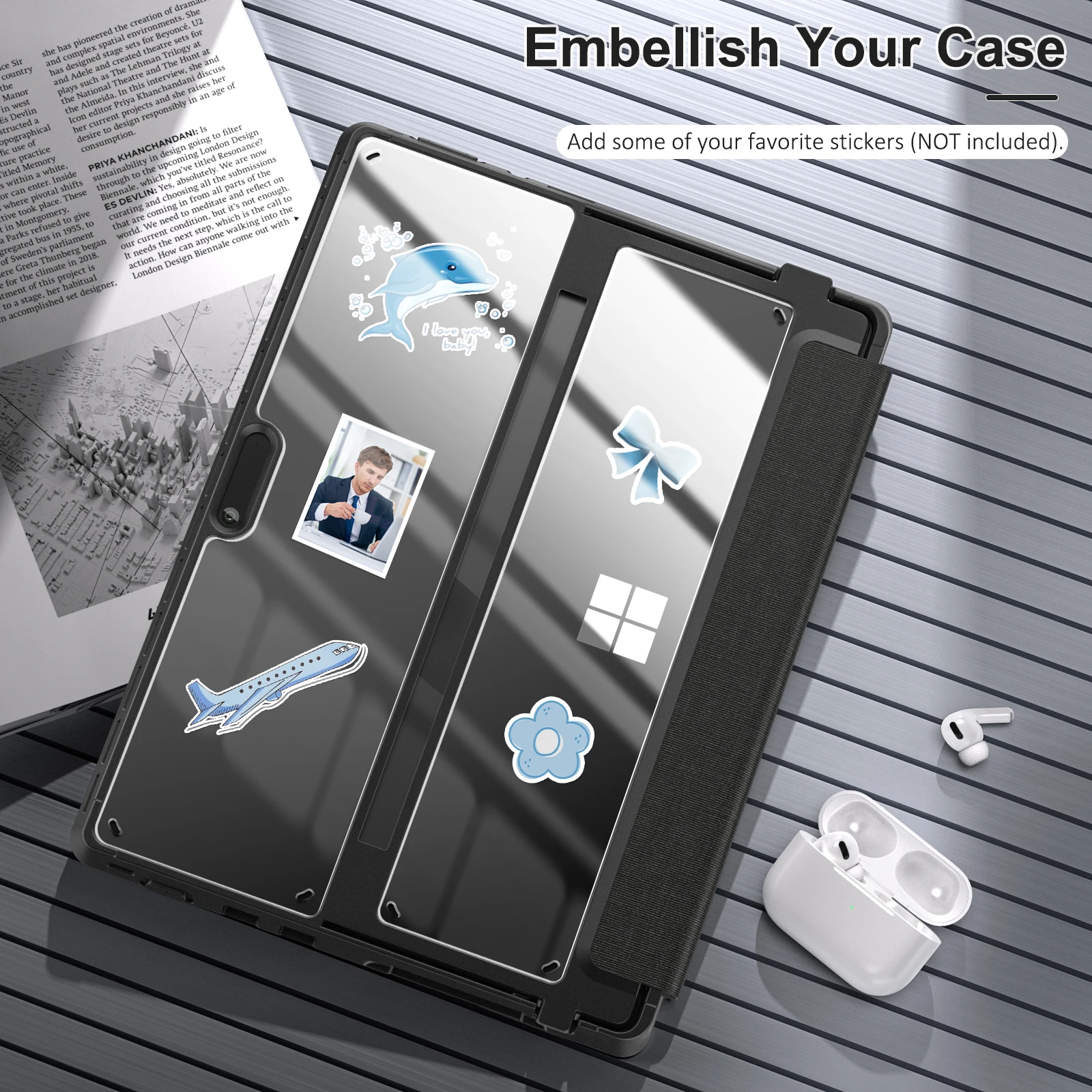 MoKo Case for Microsoft Surface Pro 8-13"2021,Shockproof Protective Cover Shell Case with Transparent PC Shell for Surface pro 8