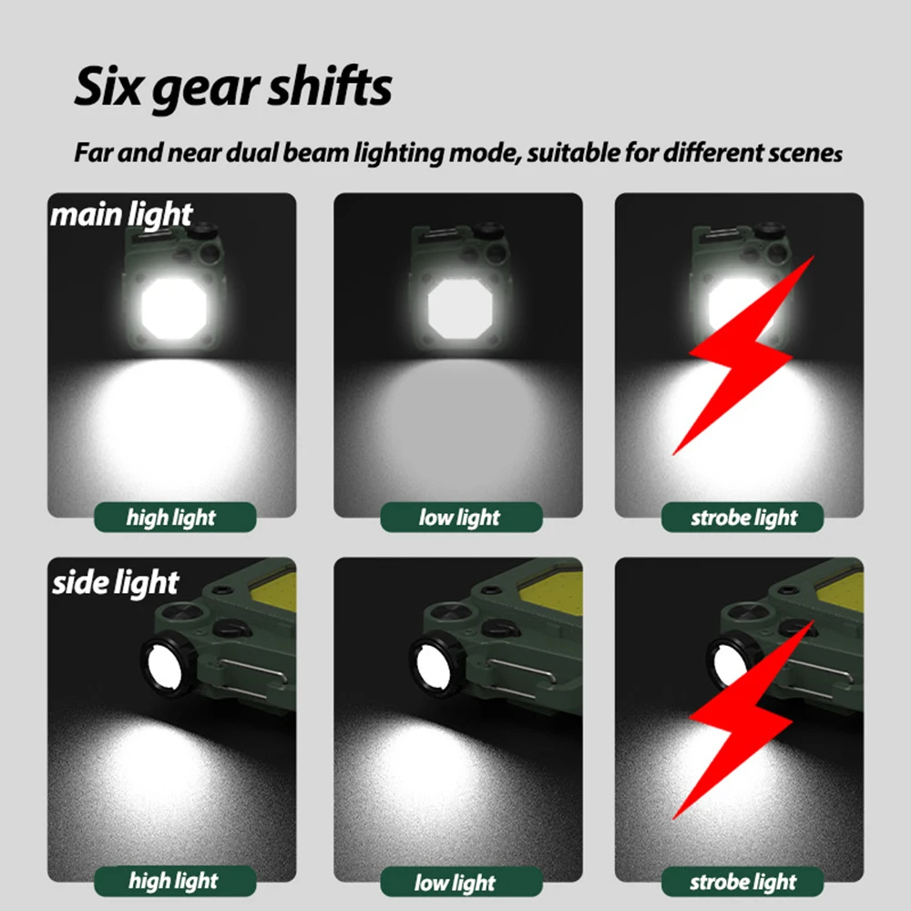 Mini LED Flashlight Rechargeable Camping Lamp Portable Work Light Pocket Lamp Magnetic Repair Light Waterproof Emergency Lamp