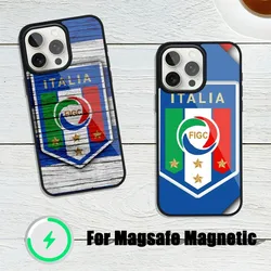 Italy Soccer Football Team Flag Phone Case For iphone 13 Plus 12 14 Mini 11 Max 15 Pro Magsafe Magnetic Wireless Charging Shell