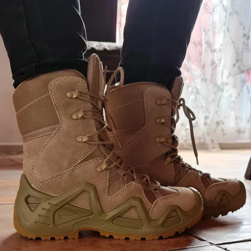 Outdoor Hiking Boots Men's Lace Up Breathable Training Tactical Hiking Desert Boots Plus Size Shoes Botas Militares Masculinas