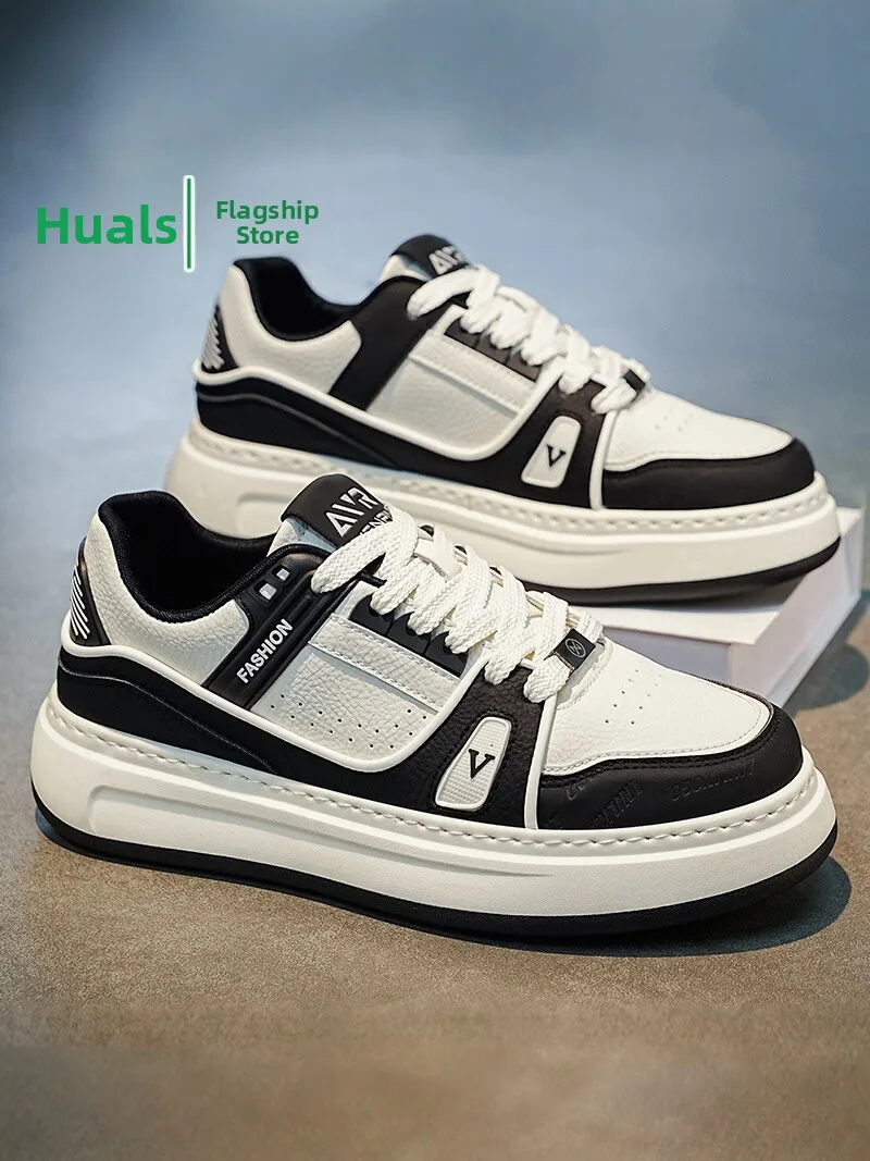 Men's Casual Sport Shoes 2026 New Autumn Versatile Lightweight Soft Bottom Leather Surface Waterproof Non-slip Fashionable