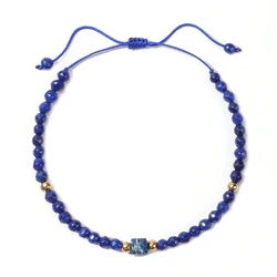 Fashion Jewelry Adjustable Strap Bracelet Bead Lapis Lazuli Stone Bracelets for Women Accessory Jewellery