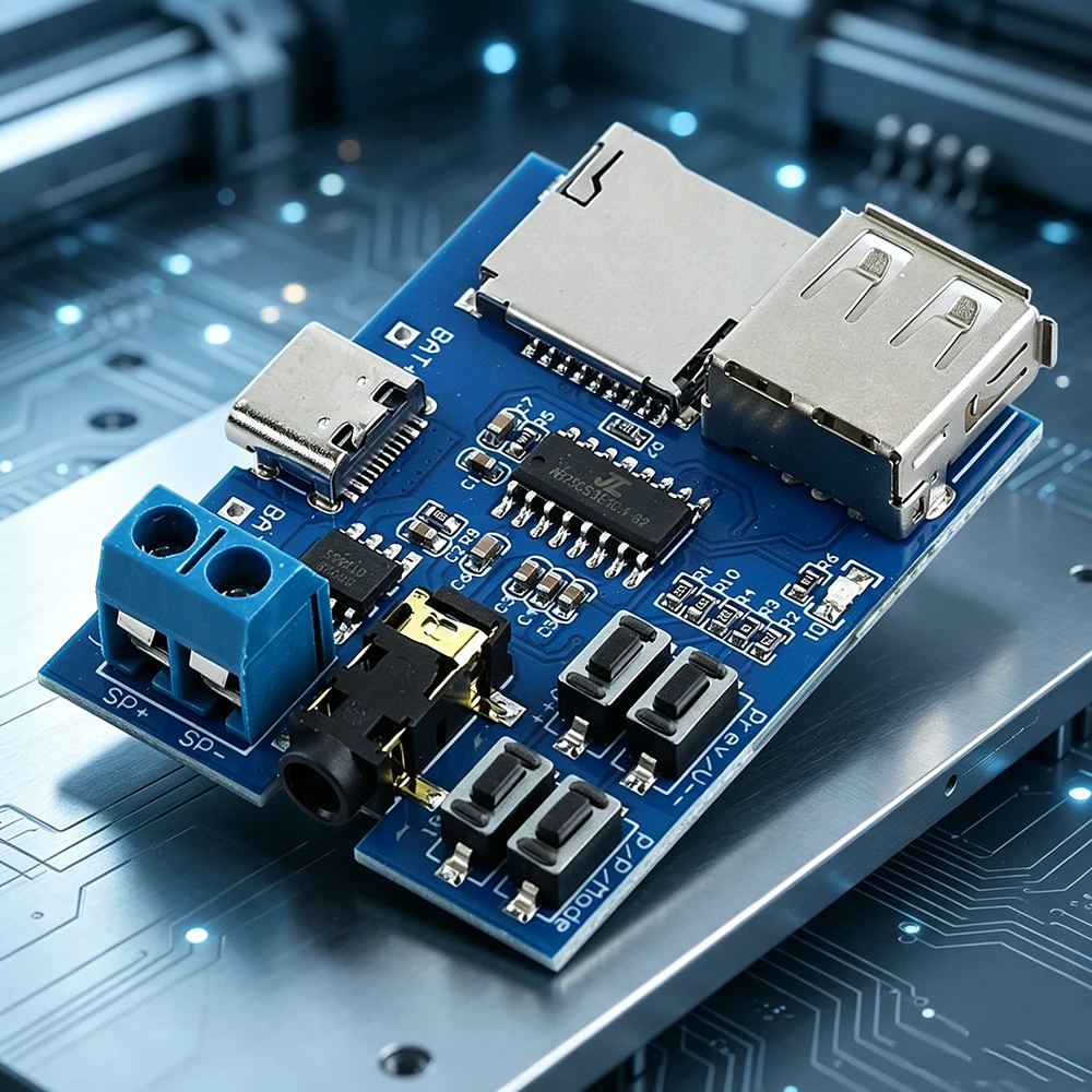 MP3 Lossless Decoder Board Built‑in Amplifier Audio Player Module TF Card U‑Disk Type‑C Micro USB Interface DIY Speaker