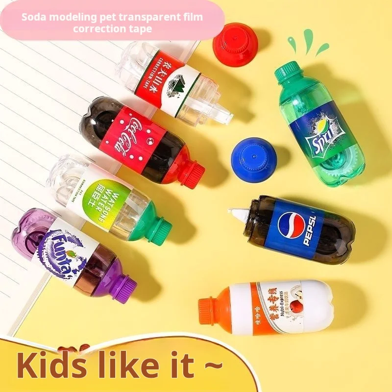 Koreaanse Mini Frisdrankfles Kawaii White Out Corrector Praktische Correctie Tape Dagboek Creatieve Cola Briefpapier Schoolvoorraad