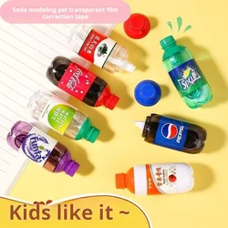 Korean Mini Soda Drink Bottle, White Out Corrector, Fita Corretiva Prática, Diário, Criativa, Papelaria, Abastecimento Escolar