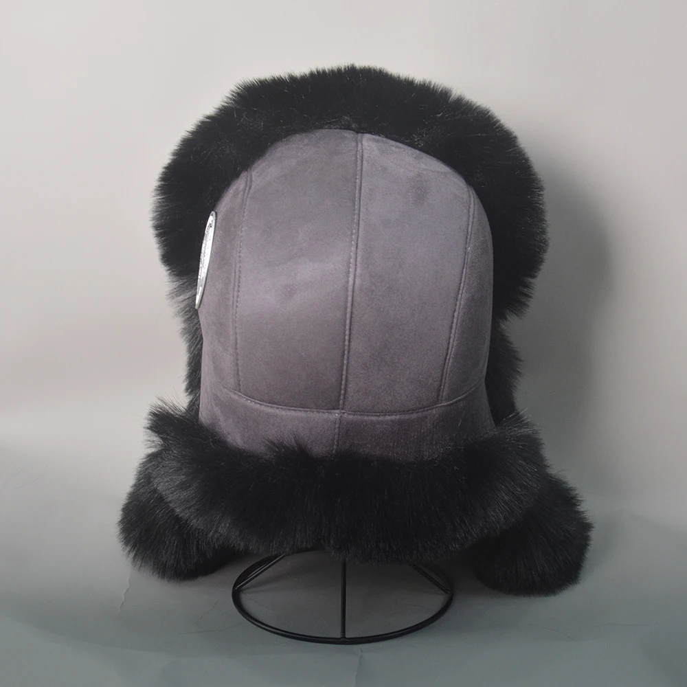 Thick Warm Bomber Hat Men Fake Fox Fur Earflap Trapper Outdoor Russian Cap Male Plus Size Winter Hats Ski Russian Hat